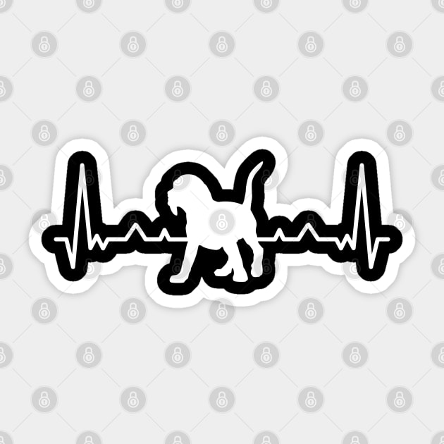 Heartbeat Beagle Dog Lover Puppy Pet Lover Dog Breed Sticker by sBag-Designs